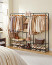 Open Wardrobe – Metal – Matt Black – Freestanding with Storage Shelves