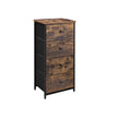 Drawer Storage Unit – Fabric – Light Grey and White – Slim Design with Metal Frame