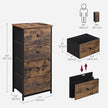 Drawer Storage Unit – Fabric – Light Grey and White – Slim Design with Metal Frame