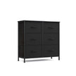 6 Drawer Chest – Steel & MDF – Ink Black & Ebony Black – Versatile Fabric Storage Unit