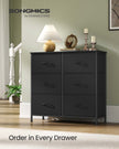 6 Drawer Chest – Steel & MDF – Ink Black & Ebony Black – Versatile Fabric Storage Unit