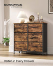 6 Drawer Chest – Steel & MDF – Ink Black & Ebony Black – Versatile Fabric Storage Unit