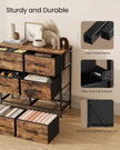 6 Drawer Chest – Steel & MDF – Ink Black & Ebony Black – Versatile Fabric Storage Unit