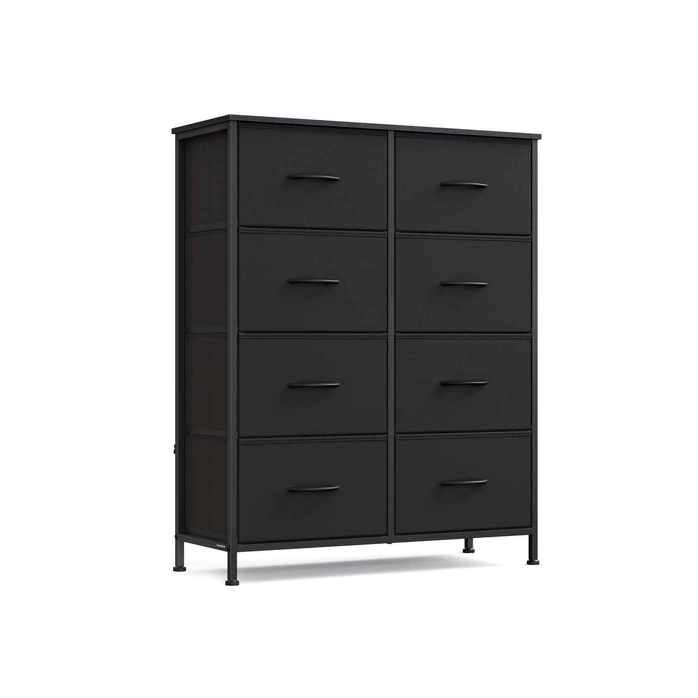 Fabric Storage Unit – Steel and MDF – Ink Black and Ebony Black – 8 Drawer Design