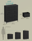 Fabric Storage Unit – Steel and MDF – Ink Black and Ebony Black – 8 Drawer Design
