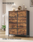 Fabric Storage Unit – Steel and MDF – Ink Black and Ebony Black – 8 Drawer Design