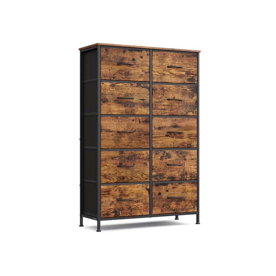 Fabric Storage Unit – Steel and MDF – Ink Black and Ebony Black – 6 Drawer Design