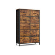 Fabric Storage Unit – Steel and MDF – Ink Black and Ebony Black – 6 Drawer Design