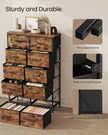 Fabric Storage Unit – Steel and MDF – Ink Black and Ebony Black – 6 Drawer Design