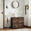 Chest of Drawers – Fabric and Metal – Rustic Brown and Black – 6 Drawers Storage Organizer Unit