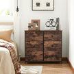 Chest of Drawers – Fabric and Metal – Rustic Brown and Black – 6 Drawers Storage Organizer Unit