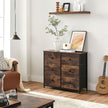 Chest of Drawers – Fabric and Metal – Rustic Brown and Black – 6 Drawers Storage Organizer Unit