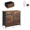 Chest of Drawers – Fabric and Metal – Rustic Brown and Black – 6 Drawers Storage Organizer Unit