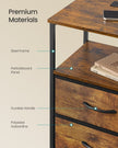 Bedside Table – Wood – Cloud White and Snow White – with Charging Station and LED Lights