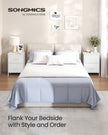 Bedside Table – MDF and Steel – Cloud White and Snow White – 2 Non-Woven Fabric Drawers