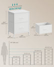 Bedside Table – MDF and Steel – Cloud White and Snow White – 2 Non-Woven Fabric Drawers