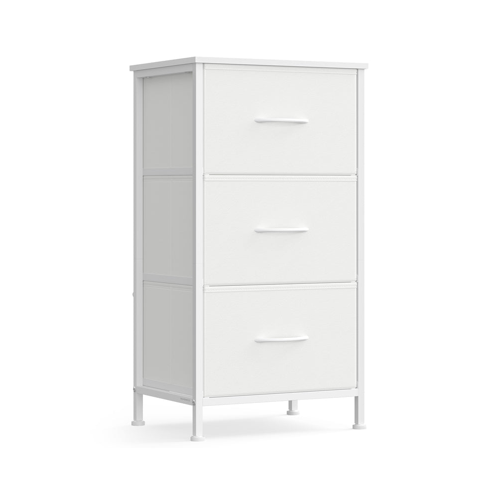 Chest of Drawers – Steel and MDF – Ink Black and Ebony Black – 3 Non-Woven Fabric Drawers