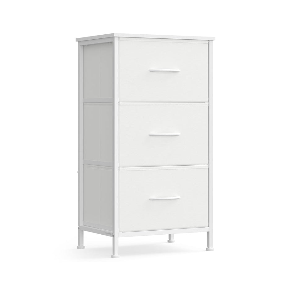 Chest of Drawers – Steel and MDF – Ink Black and Ebony Black – 3 Non-Woven Fabric Drawers