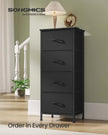 4-Drawer Chest – Steel and MDF – Ink Black and Ebony Black – Versatile Fabric Storage