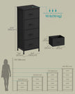 4-Drawer Chest – Steel and MDF – Ink Black and Ebony Black – Versatile Fabric Storage
