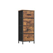 4-Drawer Chest – Steel and MDF – Ink Black and Ebony Black – Versatile Fabric Storage