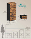 4-Drawer Chest – Steel and MDF – Ink Black and Ebony Black – Versatile Fabric Storage