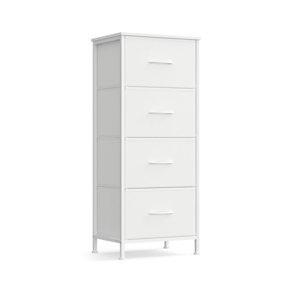 4-Drawer Chest – Steel and MDF – Ink Black and Ebony Black – Versatile Fabric Storage