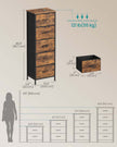 5-Drawer Chest – Steel and MDF – Ink Black and Ebony Black – Versatile Fabric Storage