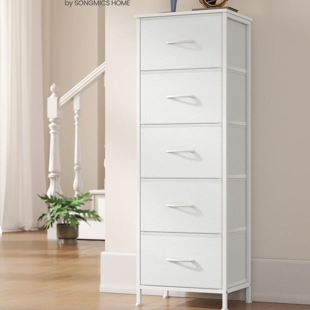 Storage Unit – Fabric and MDF – Ink Black and Ebony Black – 5 Drawers