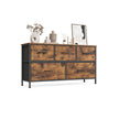 5-Drawer Chest – MDF and Steel – Rustic Brown and Ink Black – Versatile Fabric Storage Unit