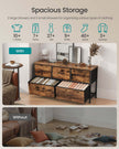 5-Drawer Chest – MDF and Steel – Rustic Brown and Ink Black – Versatile Fabric Storage Unit