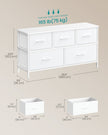 Chest of Drawers – Steel, MDF, Non-Woven Fabric – Rustic Brown and Ink Black – 5 Storage Drawers