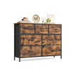 7-Drawer Chest – Steel and MDF – Rustic Brown and Ink Black – Versatile Fabric Storage Unit