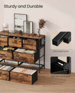 7-Drawer Chest – Steel and MDF – Rustic Brown and Ink Black – Versatile Fabric Storage Unit