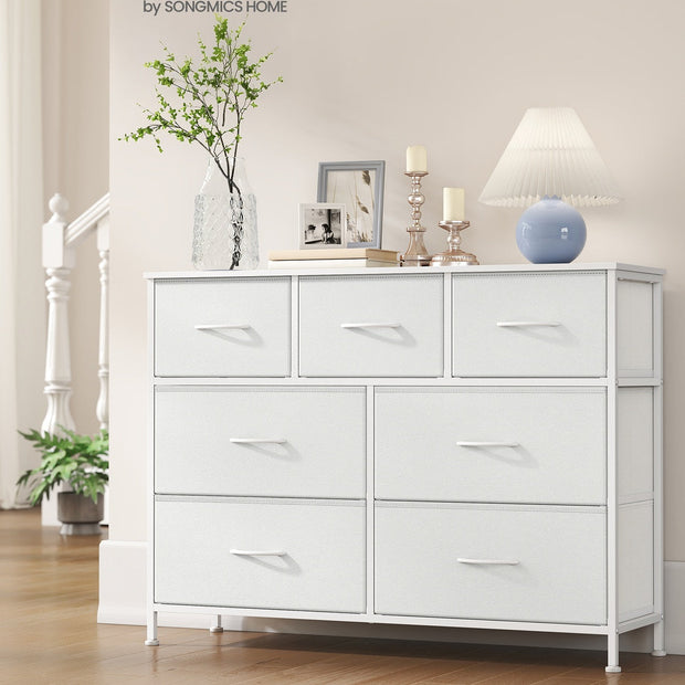 Chest of Drawers – MDF and Steel – Rustic Brown and Ink Black – 5 Storage Drawers