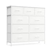 Chest of Drawers – MDF, Steel, and Non-Woven Fabric – Rustic Brown and Ink Black – 9 Storage Drawers
