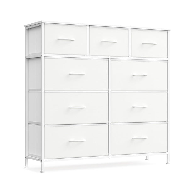 9-Drawer Chest – Steel and MDF – Rustic Brown and Ink Black – Versatile Fabric Storage Unit