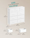 Chest of Drawers – MDF, Steel, and Non-Woven Fabric – Rustic Brown and Ink Black – 9 Storage Drawers
