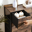5-Drawer Storage Organizer Unit – Fabric and Wood – Rustic Brown and Black – Industrial Style