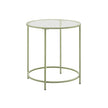 Round Side Table – Tempered Glass – Steel Frame – Versatile for Living Room and Balcony