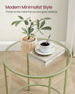 Round Side Table – Tempered Glass – Steel Frame – Versatile for Living Room and Balcony
