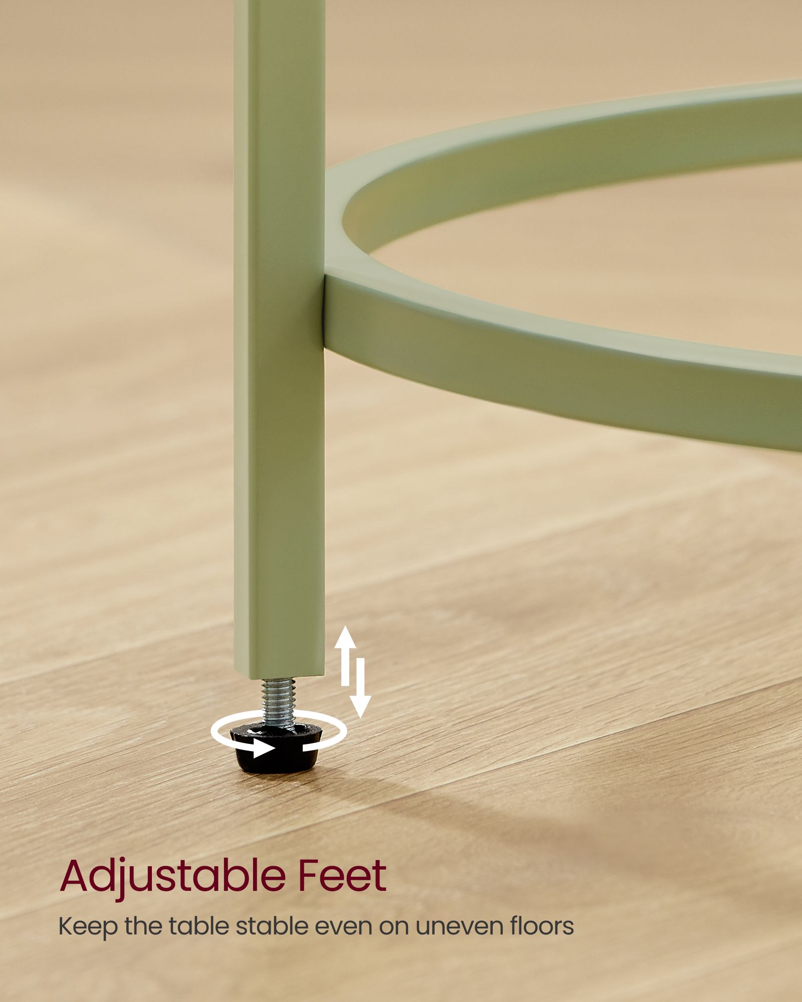 Round Side Table – Tempered Glass – Steel Frame – Versatile for Living Room and Balcony