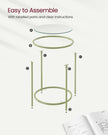 Round Side Table – Tempered Glass – Steel Frame – Versatile for Living Room and Balcony