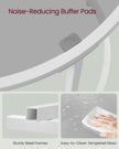 Round Side Table – Tempered Glass – Steel Frame – Versatile for Living Room and Balcony