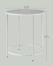 Round Side Table – Tempered Glass – Steel Frame – Versatile for Living Room and Balcony