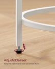 Round Side Table – Tempered Glass – Steel Frame – Versatile for Living Room and Balcony