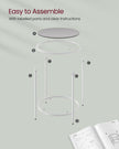 Round Side Table – Tempered Glass – Steel Frame – Versatile for Living Room and Balcony