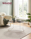 Round Coffee Table – Tempered Glass – Gold – Stable Metal Frame