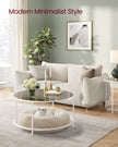 Round Coffee Table – Tempered Glass – Gold – Stable Metal Frame