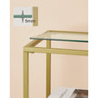 Console Table – Tempered Glass and Metal – Gold – Modern Design with Shelves
